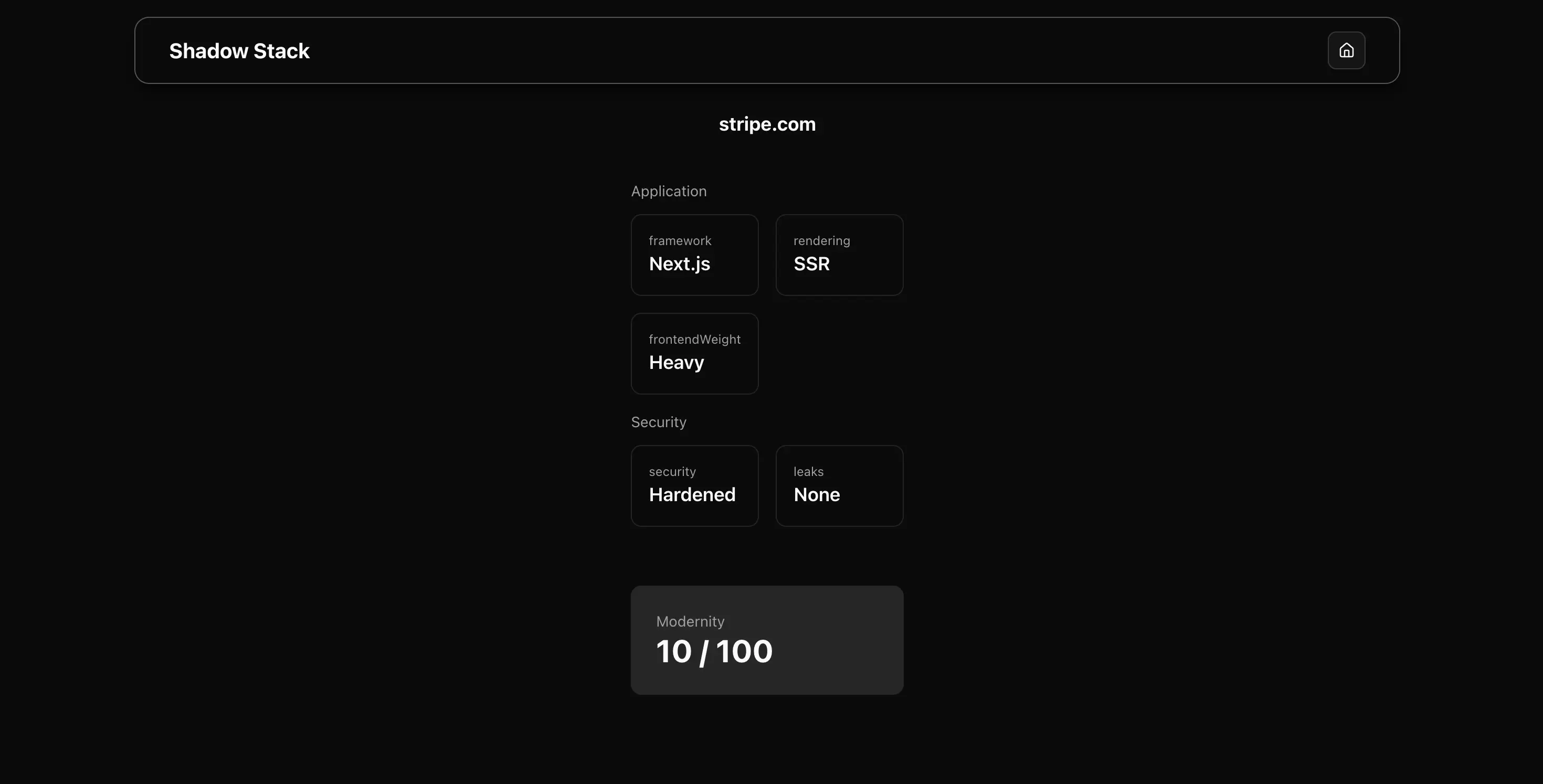 Screenshot of Shadow Stack