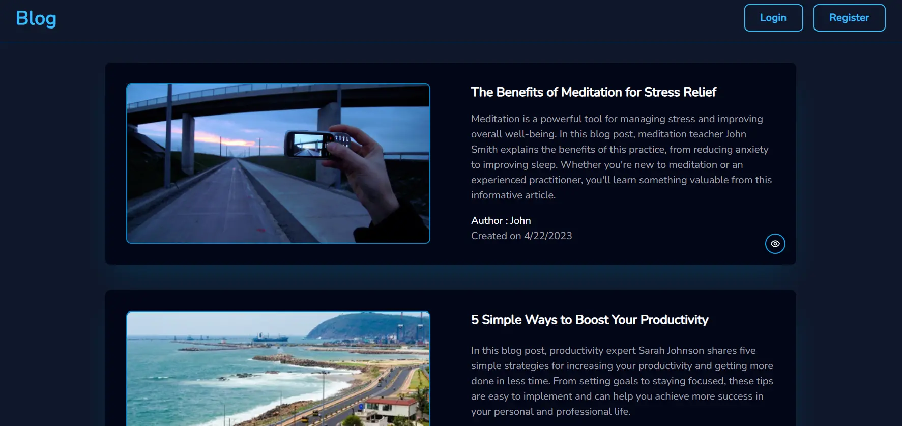 Screenshot of Blogify