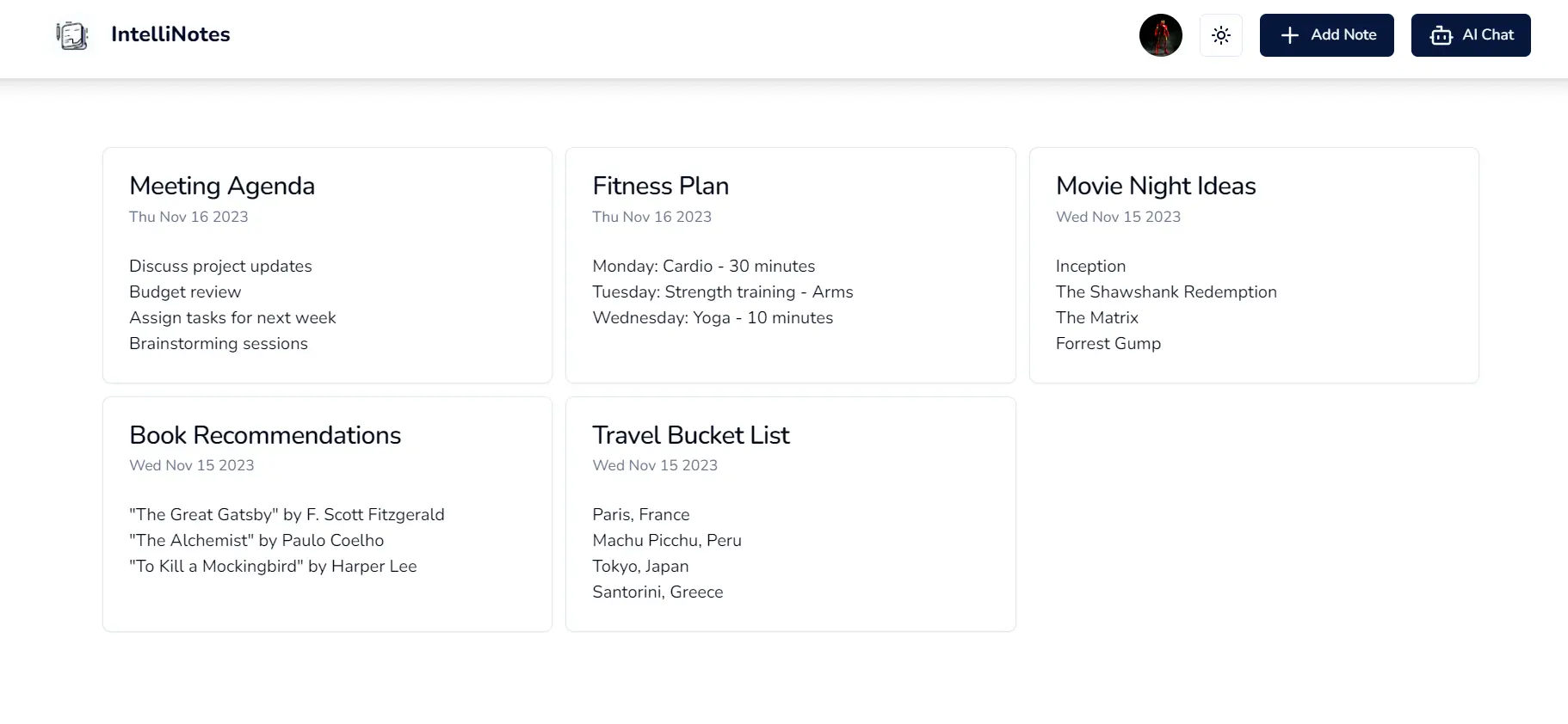 Screenshot of Intellinotes
